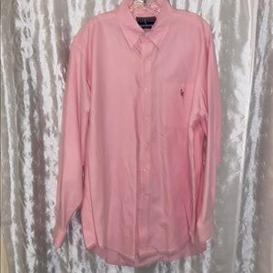 Ralph Lauren Pink Dress Shirt Men’s Size Large Classic Fit 🔥